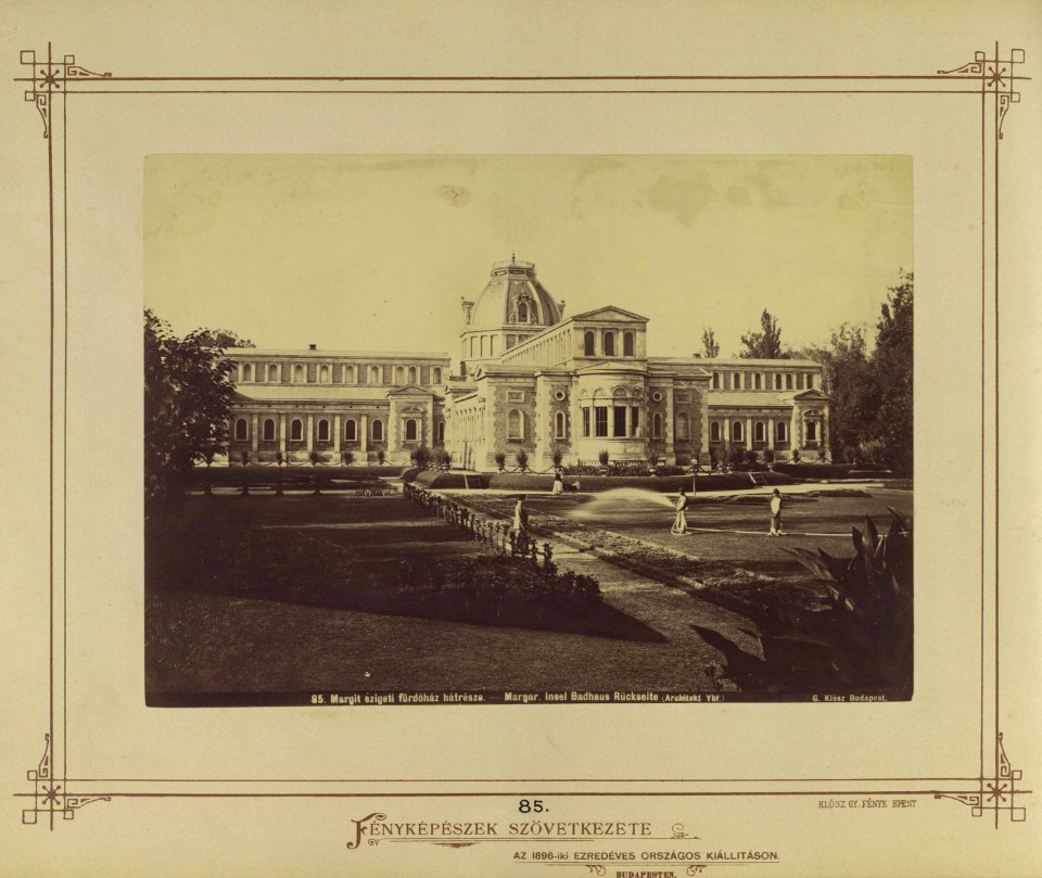 Budapest, Margit-sziget. A Margit-fürdő hátsó homlokzata, 1878 körül - Fortepan 82146 photo