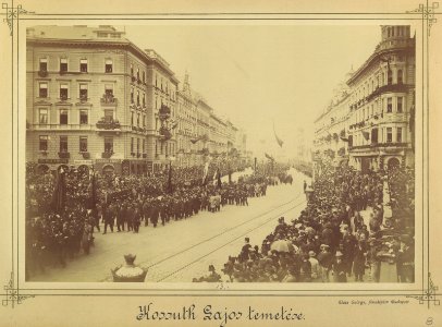 Budapest, Erzsébet körút, Kossuth Lajos temetési menete a Dohány utcánál. - Fortepan 82038 photo