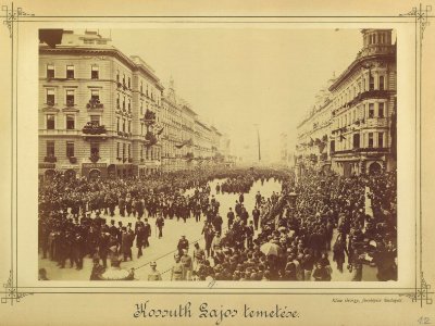 Budapest, Erzsébet körút, Kossuth Lajos temetési menete a Dohány utcánál. - Fortepan 82042 photo