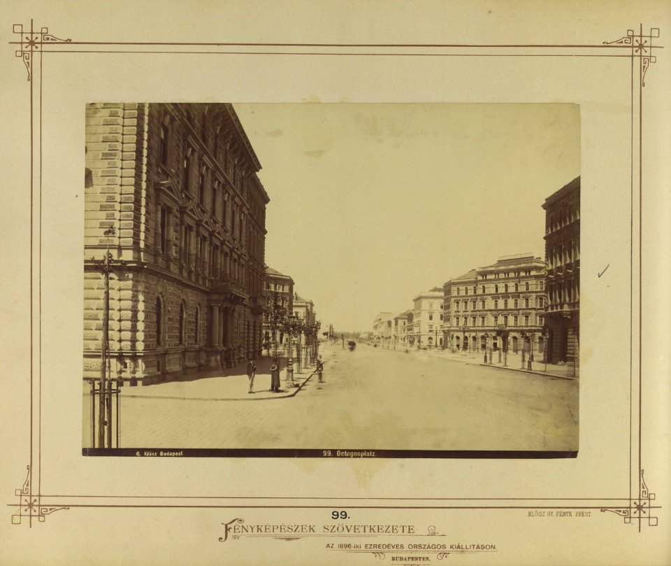Andrássy (Sugár) út az Oktogonnál a Városliget felé nézve, 1878 körül - Budapest, Fortepan 82161