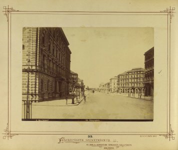 Andrássy (Sugár) út az Oktogonnál a Városliget felé nézve, 1878 körül - Budapest, Fortepan 82161 photo