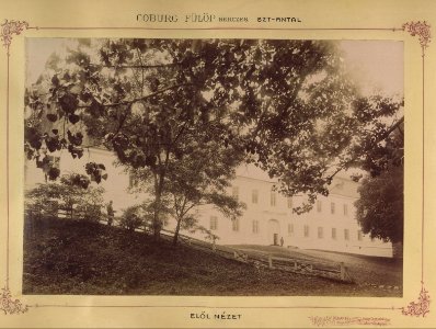 Coburg Fülöp herceg kastélyának előlnézete. A felvétel 1895-1899 között készült. A kép forrását kérjük így adja Fortepan - Budapest Főváros Levéltára. Levéltári jelzet- HU.BFL.XV.19.d.1.12.063 Fortepan 83367 photo