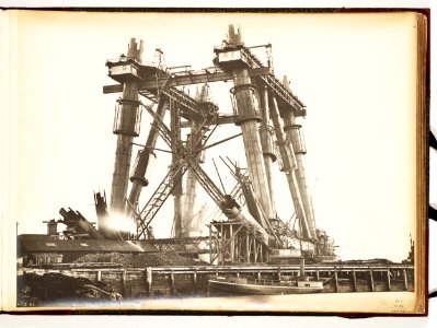 Forth Bridge - Fife superstructure from sea shore
