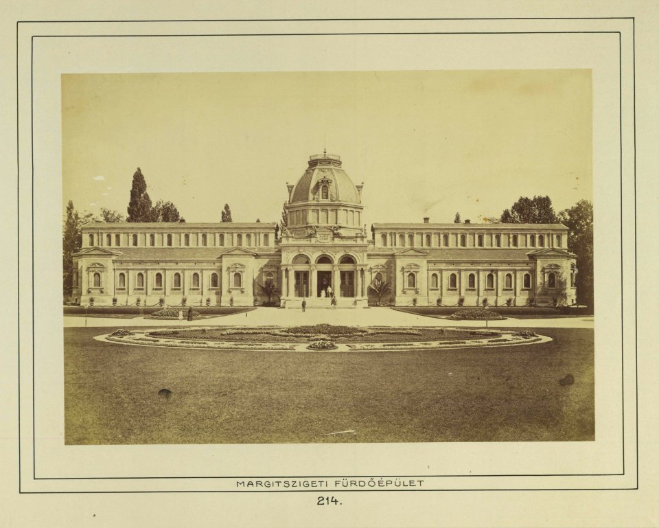 Margit-fürdő (Ybl Miklós, 1869.). A felvétel 1880-1890 között készült. - Budapest, Fortepan 82287