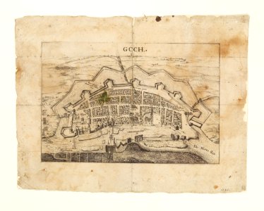 Fortifikationskarta över Bergen-op-zoom med omgivningar i Holland - Skoklosters slott - 98012