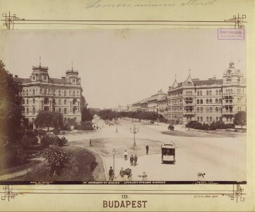 Andrássy út és a Kodály körönd (Körönd) a Városliget felé nézve, az 1890-es évek elején - Budapest, Fortepan 82458 photo