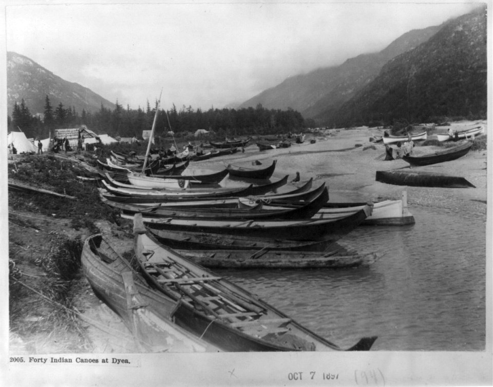 Forty Indian canoes at Dyea LCCN2004672222