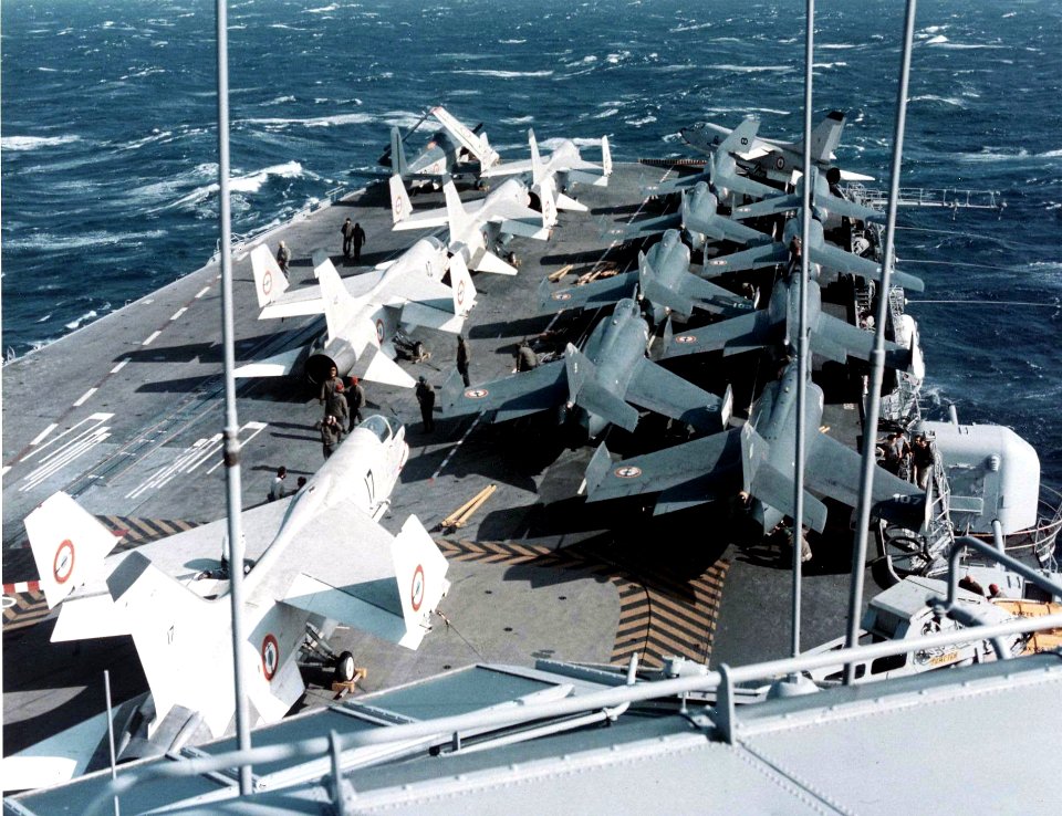 Forward flight deck of French carrier c1970s