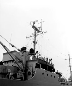 Forward superstructure of USS Pecatonica (AOG-57), circa in the 1950s (7574765)