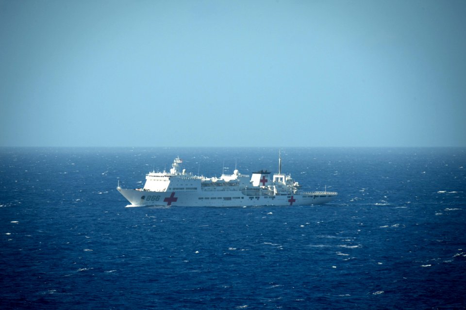 Forty Ships and Submarines Steam in Close Formation During RIMPAC - Peace Ark (866) 160728-N-SI773-1590