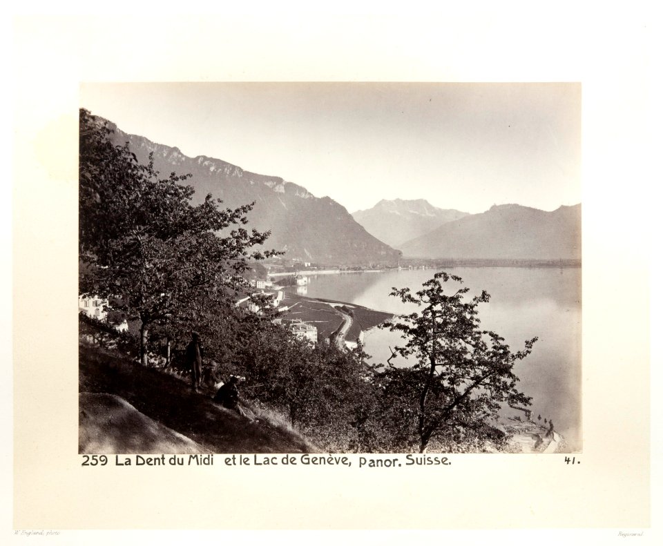 Fotografi av berg och sjö i Schweiz - Hallwylska museet - 103174