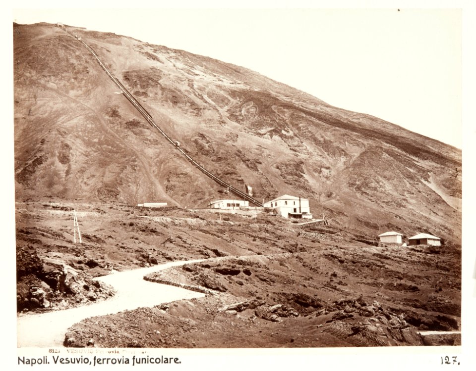 Fotografi av bergbana på Vesuvio - Hallwylska museet - 107909