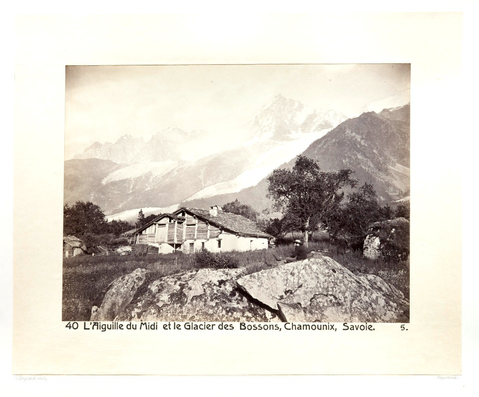 Fotografi av Berget Aiguille du Midi och Bossons-glaciären - Hallwylska museet - 103138