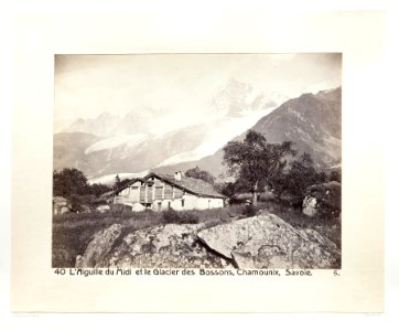 Fotografi av Berget Aiguille du Midi och Bossons-glaciären - Hallwylska museet - 103138