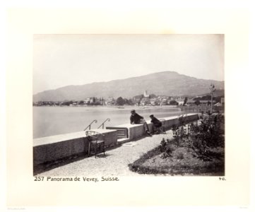 Fotografi av berg och sjö i Schweiz - Hallwylska museet - 103173