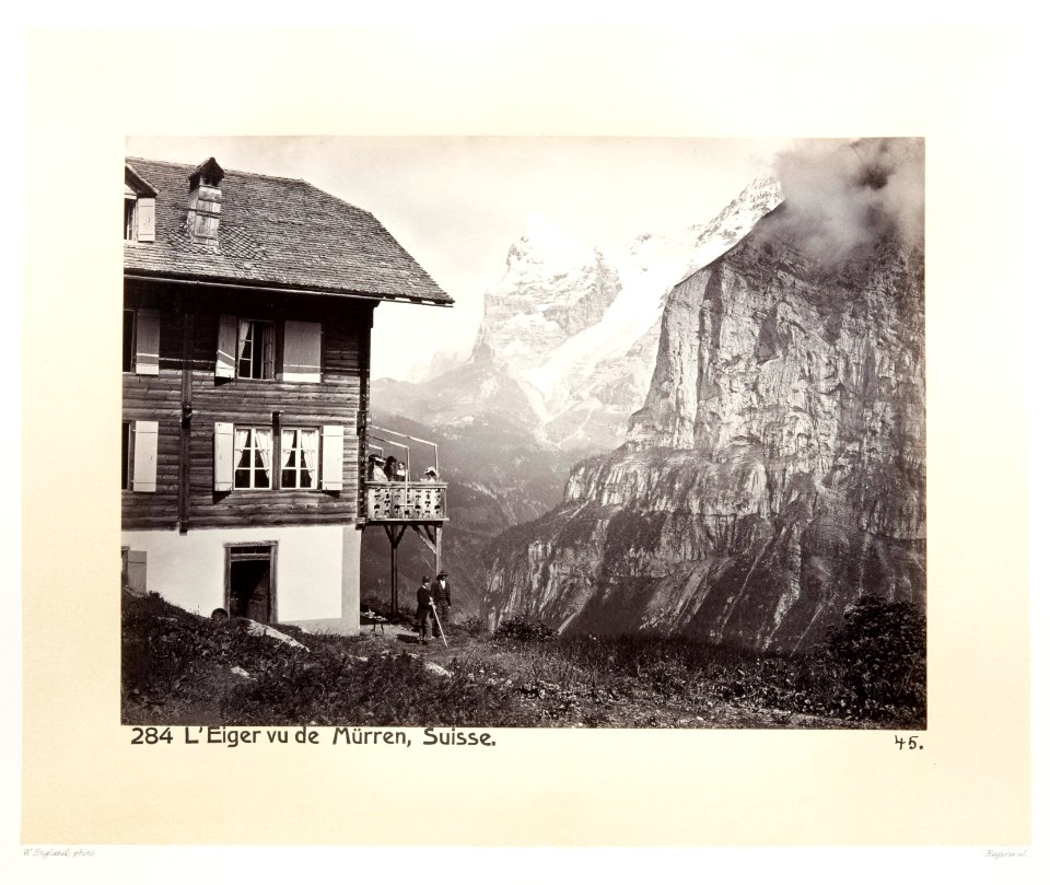 Fotografi av berg och stuga i Schweiz - Hallwylska museet - 103178