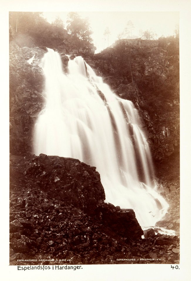 Fotografi av Espelandsfos i Hardanger, Norge - Hallwylska museet - 105747