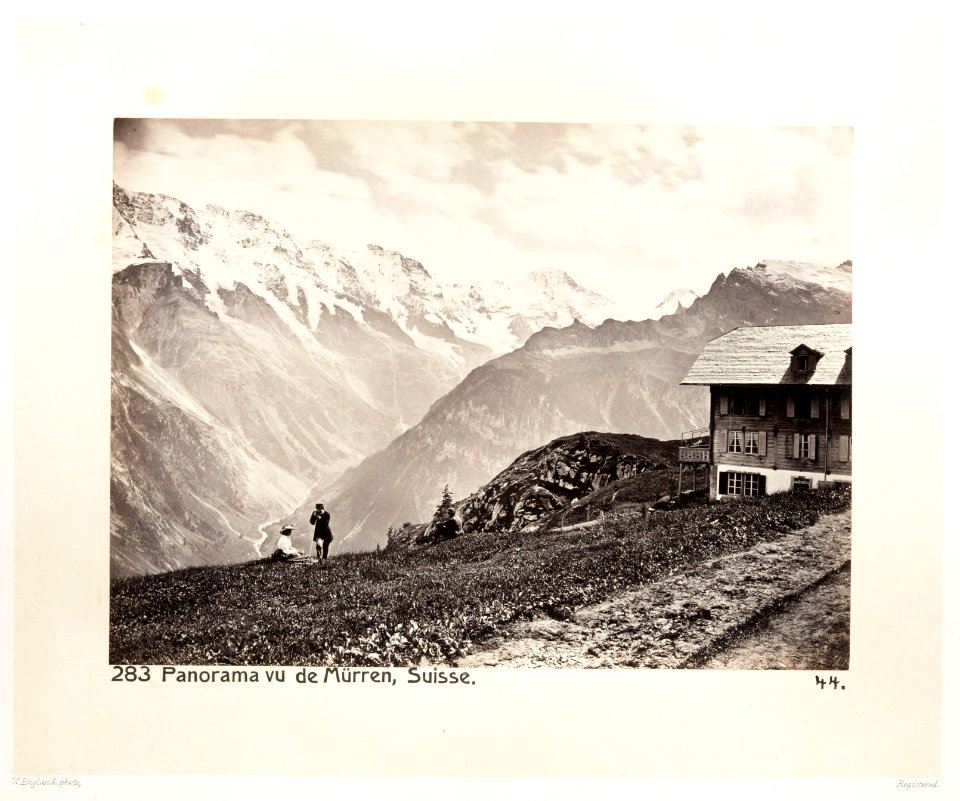 Fotografi av berg och stuga i Schweiz - Hallwylska museet - 103177