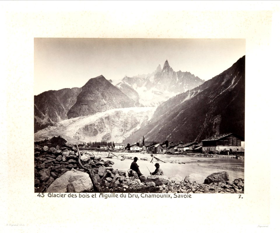 Fotografi av berget Aiguille du Dru och glaciären des Bois - Hallwylska museet - 103140
