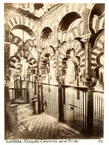Fotografi av Córdoba. Mezquita, Columnas en el Mirab - Hallwylska museet - 104771