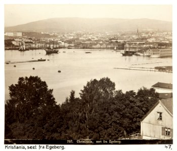 Fotografi av Kristiania (Oslo), sett från Egeberg. Norge - Hallwylska museet - 105765