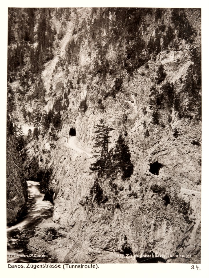 Fotografi av Davos. Zügenstrasse (Tunnelroute) - Hallwylska museet - 104864