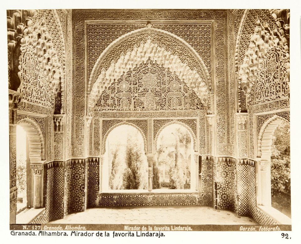 Fotografi av Granada. Alhambra, Mirador de la favorita Lindaraja - Hallwylska museet - 104838