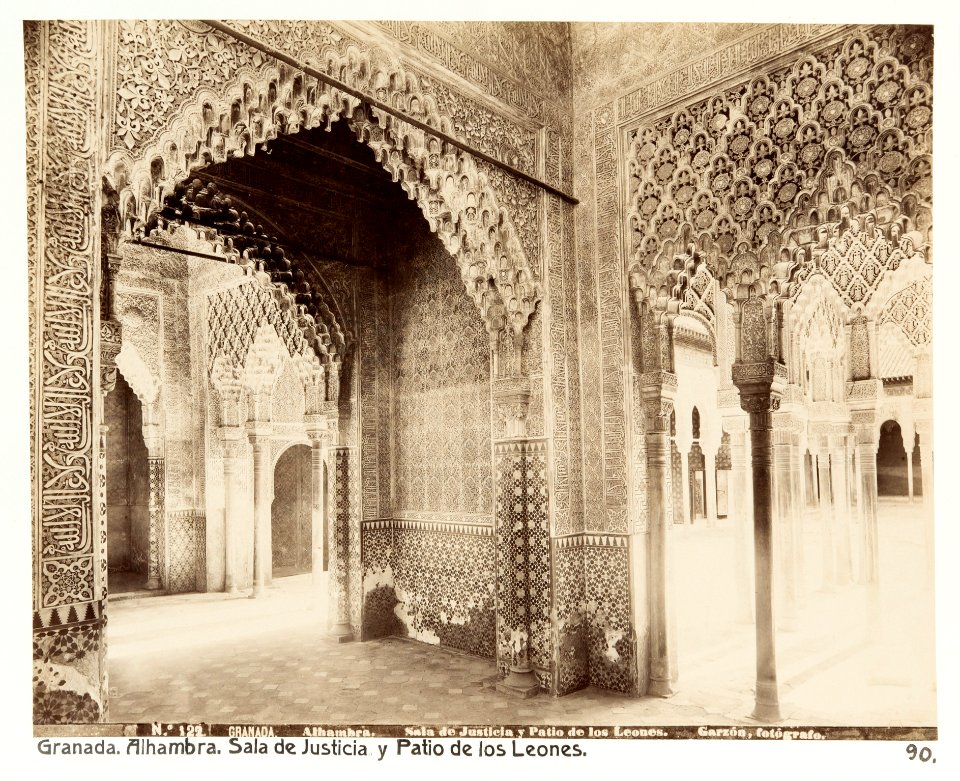 Fotografi av Granada. Alhambra, Sala de Justicia y Patio de los Leones - Hallwylska museet - 104836
