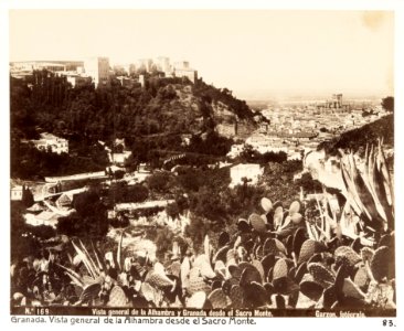 Fotografi av Granada. Vista general de la Alhambra y Granada desde el Sacro Monte - Hallwylska museet - 104829