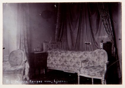 Fotografi av fru Johanna Kempes rum i Ljusne - Hallwylska museet - 105975