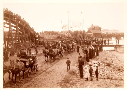 Fotografi av Ljusne. Oscar II besöker Ljusne - Hallwylska museet - 106760 photo