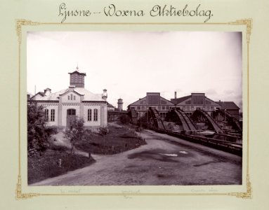 Fotografi av Ljusne. Elverket, spruthuset och gamla sågen - Hallwylska museet - 106739