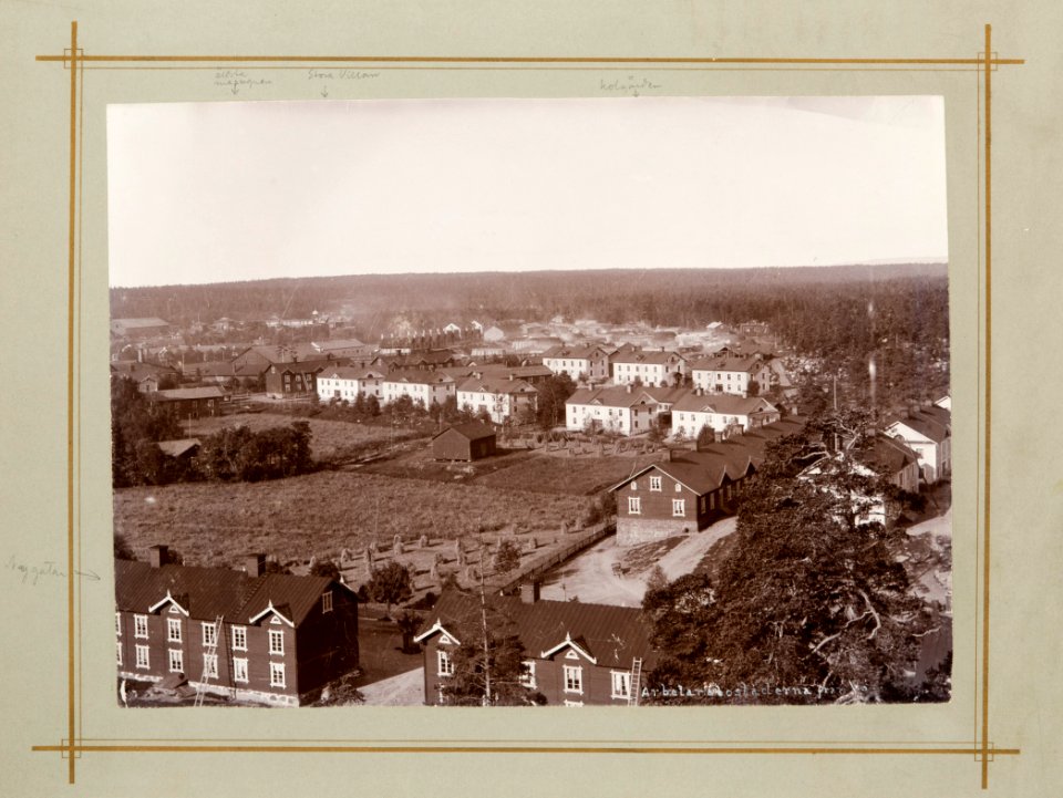 Fotografi av Ljusne. Arbetarbostäderna - Hallwylska museet - 106738