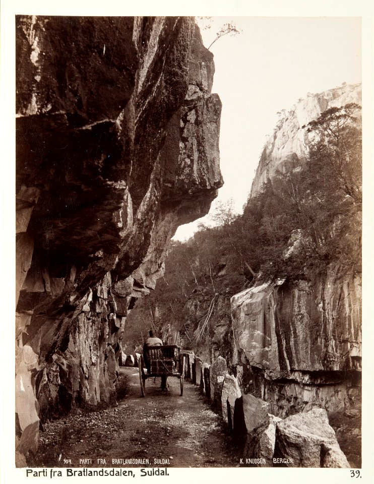 Fotografi av parti av Bratlandsdalen, Suldal, Norge - Hallwylska museet - 105726
