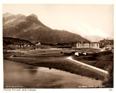 Fotografi av Maloja. Kursaal et le château - Hallwylska museet - 104863