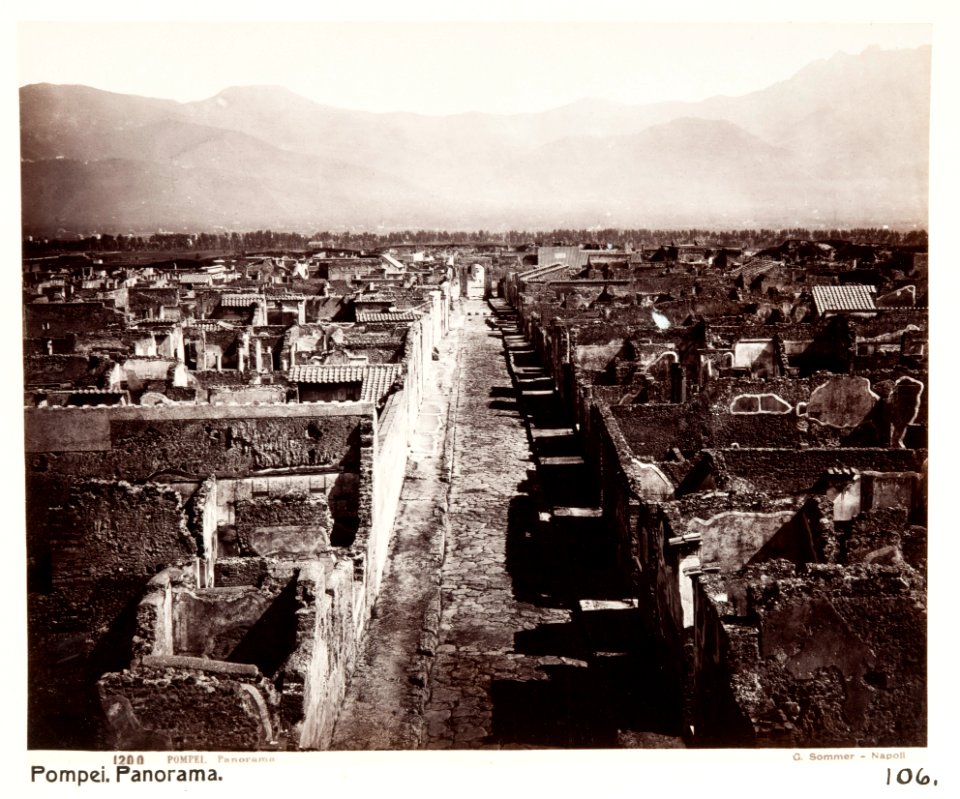 Fotografi av Pompeji, Italien. Panorama - Hallwylska museet - 106865