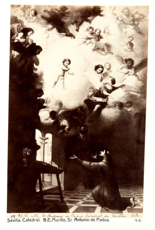 Fotografi av Sevilla. Catedral. B. E. Murillo, San Antonio de Padua - Hallwylska museet - 104787