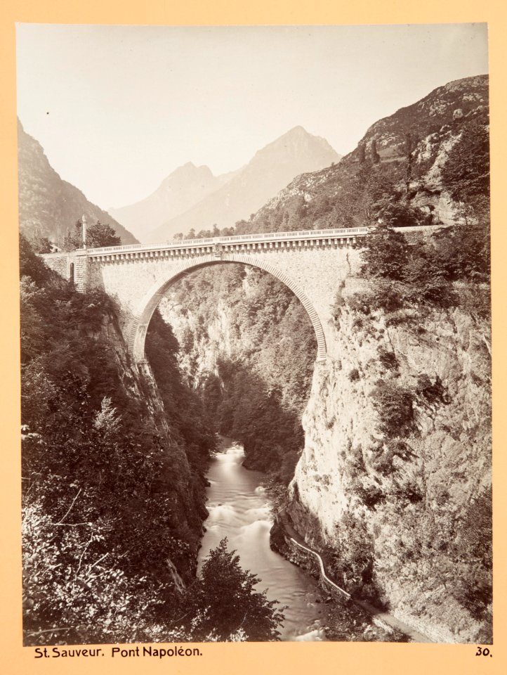 Fotografi av Pyrénées. St. Sauveur, Pont Napoléon - Hallwylska museet - 104665