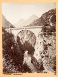 Fotografi av Pyrénées. St. Sauveur, Pont Napoléon - Hallwylska museet - 104665