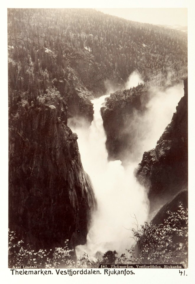 Fotografi av Rjukanfos. Telemarken, Vestfjorddalen, Norge - Hallwylska museet - 105749