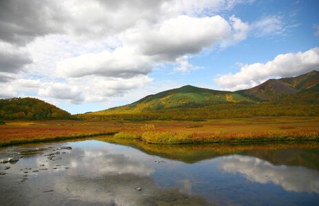 Clouds autumn reflection photo