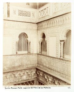 Fotografi av Sevilla. Alcázar, Parte superior del Patio de las Muñecas - Hallwylska museet - 104792