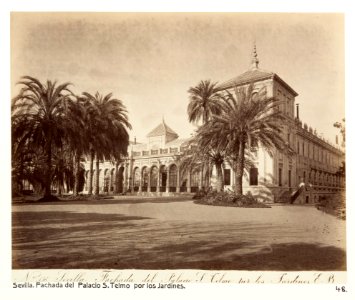 Fotografi av Sevilla. Fachada del Palacio S. Telmo por los Jardines - Hallwylska museet - 104795