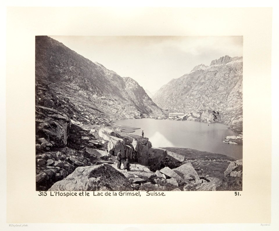 Fotografi av sjö, berg och vandrarhem i Schweiz - Hallwylska museet - 103184