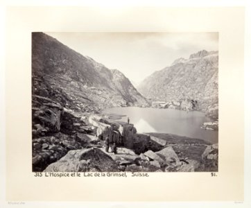 Fotografi av sjö, berg och vandrarhem i Schweiz - Hallwylska museet - 103184