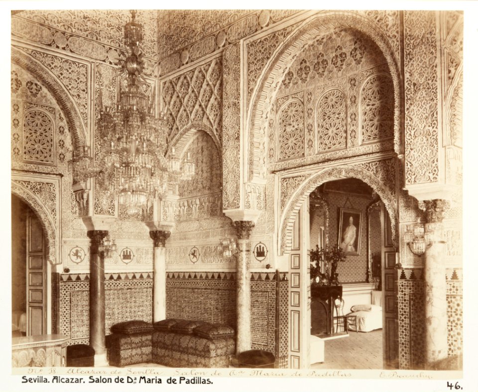 Fotografi av Sevilla. Alcázar, Salon de D-a Maria de Padilla - Hallwylska museet - 104793