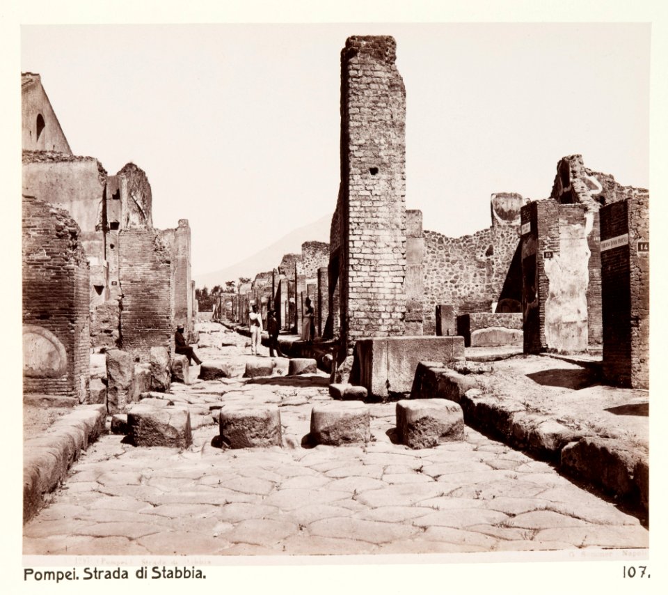 Fotografi av Strada di Stabbia. Pompeji, Italien - Hallwylska museet - 106866