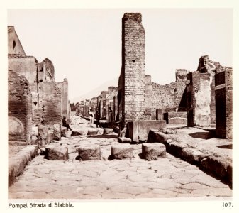 Fotografi av Strada di Stabbia. Pompeji, Italien - Hallwylska museet - 106866