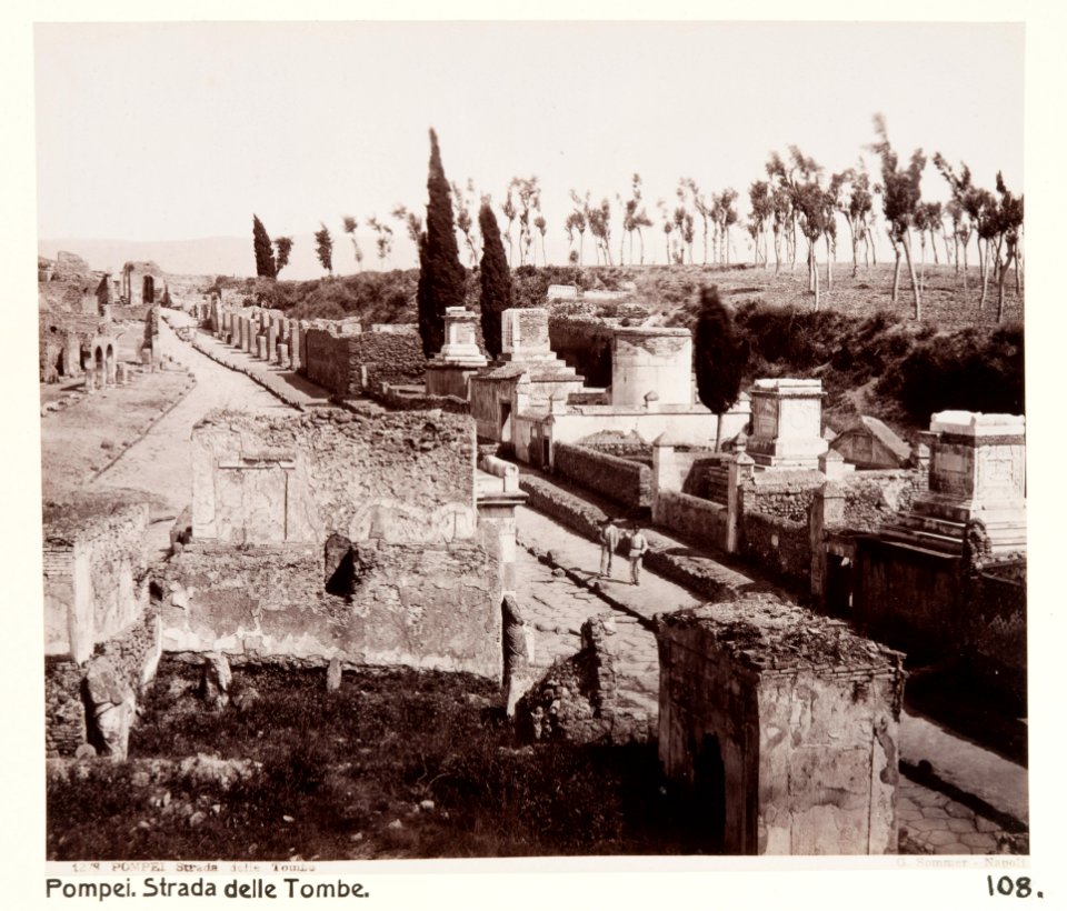 Fotografi av Strada delle Tombe. Pompeji, Italien - Hallwylska museet - 106867