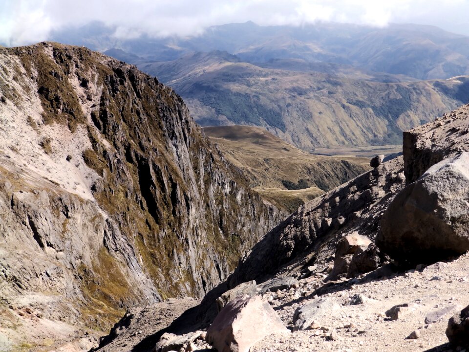 The height of the rocks climbing